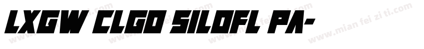 LXGW ClGo SILOFL Pa字体转换